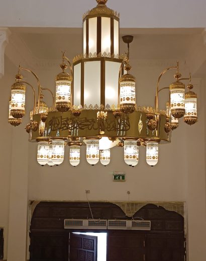 Large golden chandeliers for mosques